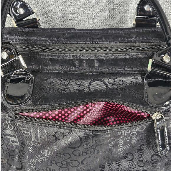 CABOODLES WOMEN BLACK FABRIC MAKEUP COSMETICS TOTE ZIPPER TRAVEL CASE - Picture 6 of 9